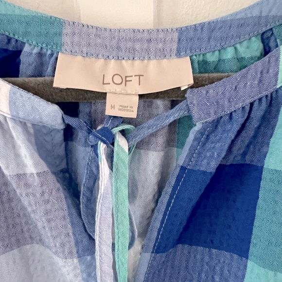 Loft Plaid Keyhole Peplum Halter Top size medium - Picture 3 of 5